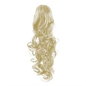 Pony tail extensions syntet Curly Platinablond 60# 