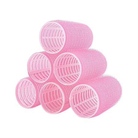 55 mm Velcro Curlers - Hårspolar, 6 st  - Rosa