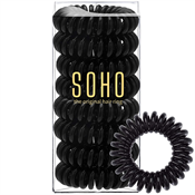 SOHO Spiral hårsnoddar, Black, 8-pack