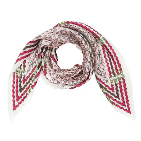 SOHO Diamond Scarf 70 x 70 cm - Vit / Röd