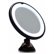 UNIQ Spegel med sugkopp, LED-Ljus & x10 förstoring, Svart