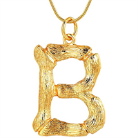 Gold Bamboo Alfabet / Bokstavshalsband - B