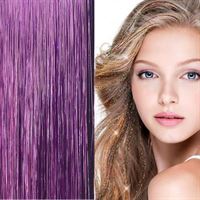 Bling Extensions - 100 glitter hårstrå 80 cm, lila