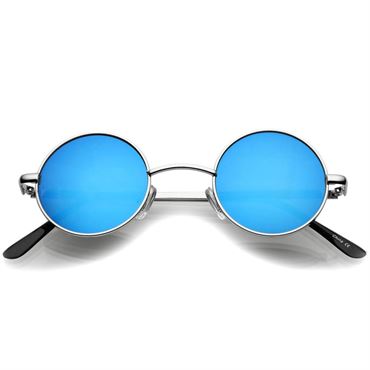 Retro Solglasögon - Runda Blue Mirror