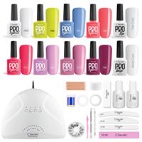 CLAVIER Nail Starter Kit - Premium Gellack set med 48W nageltorkare, färger och tillbehör - Your Nails Studio Starter Premium Kit Set