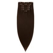 Clip On Löshår, 40 cm #4 Chokladbrun