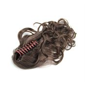 Pony tail extensions syntet Krokodilklämma Curly brun 4# Claw