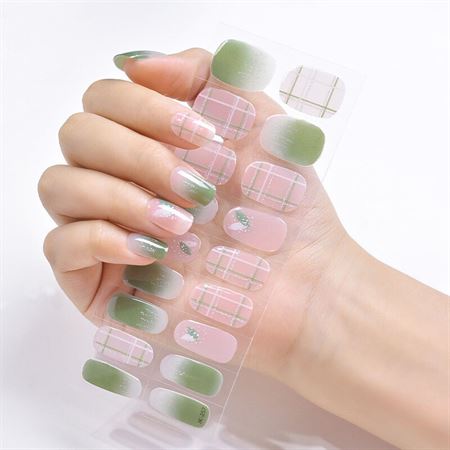 Semi Cured Gel Nail Stickers / Självhäftande nagellack - Picnic (JK-257)