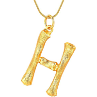 Gold Bamboo Alfabet / Bokstavshalsband - H
