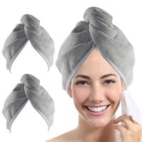Turban Hair Towel - Snabbtorkande mikrofiberhandduk för hår - Grå