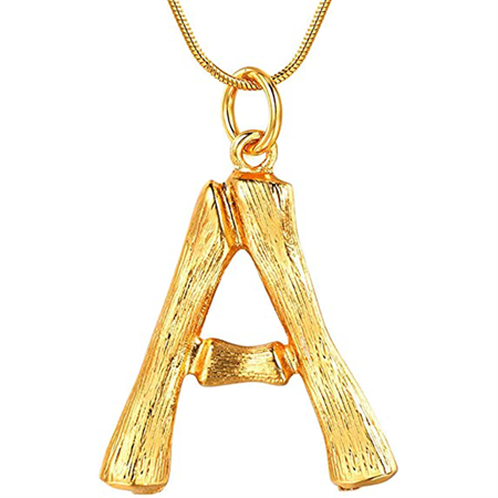 Gold Bamboo Alfabet / Bokstavshalsband - A