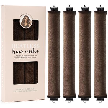 SOHO Heatless Hair Curlers Overnight - - Brown