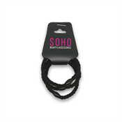 SOHO Hårsnoddar, svarta, 3-pack