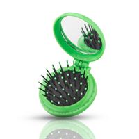 Kompakt spegel med hårborste - Grön