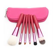 Makeup set med 6 borstar - rosa