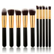 PRO Makeupborstar Black / Gold - 10 st