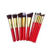PRO Makeupborstar Röd 10 st
