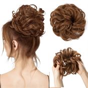 Messy Curly Hårknut, gyllen rödbrun 27#