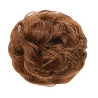 Messy Bun Hair elastiskt med lockigt konstgjort hår - # 33A Light Golden Maroon