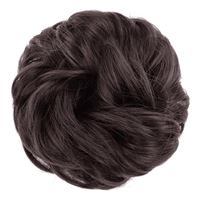 Messy Bun Hair elastiskt med lockigt konstgjort hår - # 6 Brown