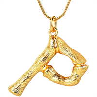 Gold Bamboo Alfabet / Bokstavshalsband - P