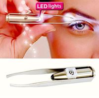 Pincett med LED-ljus till ögonbryn