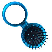 Kompakt spegel med hårborste - Blå
