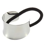 Pony tail holder silver oval