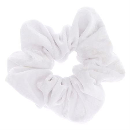 Scrunchie hårsnodd - Cotton White velvet 