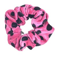 Scrunchie - rosa med svarta prickar
