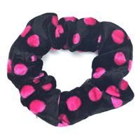 Scrunchie Hair Elastic - Svart med rosa prickar