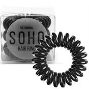 SOHO Spiral Hårsnoddar, ALL BLACK - 3 st.