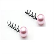 Spin Pins - 2 st med rosa pärla