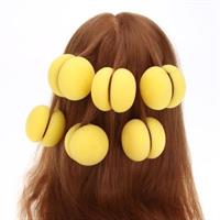 Hair Sponge Curler Balls - Gul 6 stk