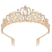 Prinsessdiadem / Tiara - Guld med strasssten