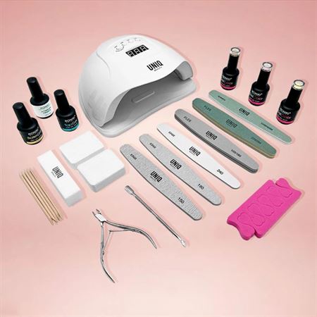 UNIQ Nail Starter Kit - Pro Gellackset med 80W nageltorkare med display, färger och tillbehör (CA-01 Limited Edition)