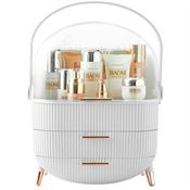 UNIQ Retro Sminkförvaring - Stilren Vit Makeup Organizer