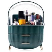 UNIQ Retro Sminkförvaring - Makeup Box Organizer - Trendig Mörk Mint