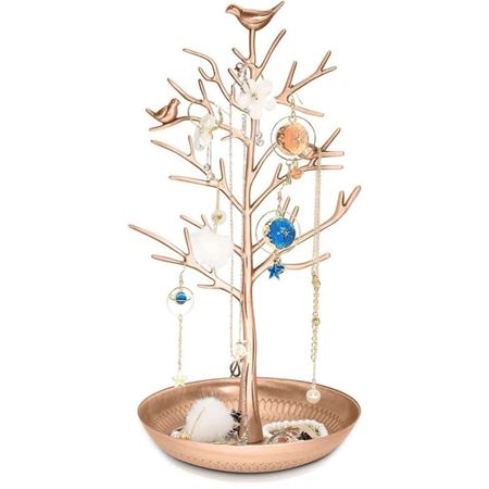 Vintage smyckesträd med 3 fåglar (brons)